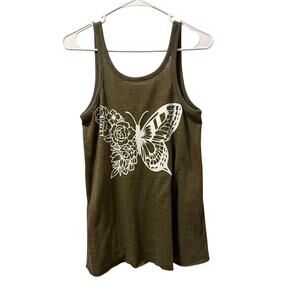 Butterfly flowers upcycle tank top handmade